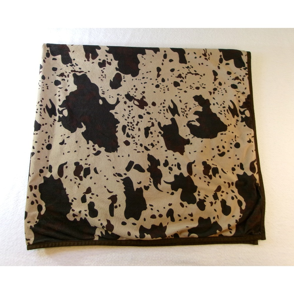 Hiend Accents Cow Print Throw Blanket Brown White Western Farmhouse 50x60